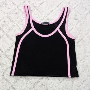 Brandy Melville Top Women's XS/S Black Pink Lauren Crop Tank Sporty Y2K